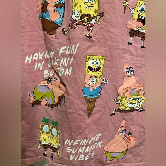 Nickelodeon SpongeBob Squarepants short sleeve Tshirt Girls 9-10 - Picture 5 of 14